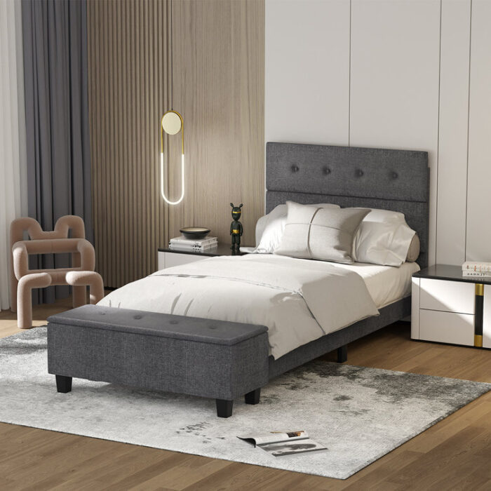 Makassar Upholstered Storage Bed - Chic Decora