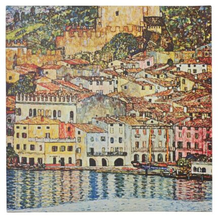 Malcesina at Gardasee by Gustav Klimt Painting on Canvas - Chic Decora