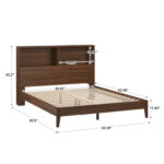 Malle Queen Bookcase Platform Bed with USBs - Chic Decora