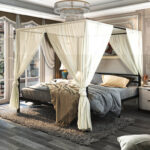 Manner King Canopy Bed with Wood Slat - Chic Decora