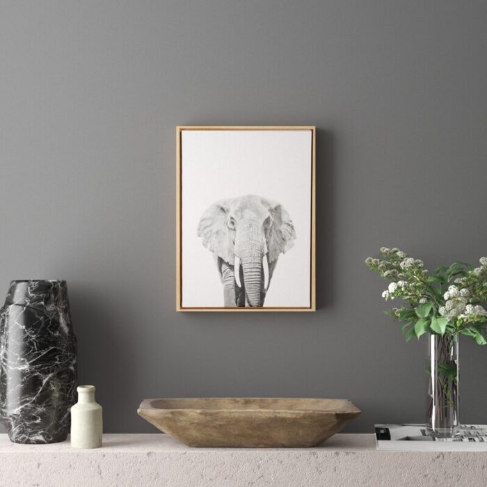 Manton ” Elephant Black And White Portrait ” by Simon Te Tai - Chic Decora