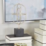 Marble Loop Geometric Decorative Sculpture with Marble Base - Chic Decora