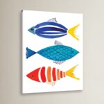 Margaret Berg Summer Fish Trio Print on Canvas - Chic Decora