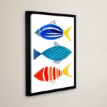 Margaret Berg Summer Fish Trio Print on Canvas - Chic Decora