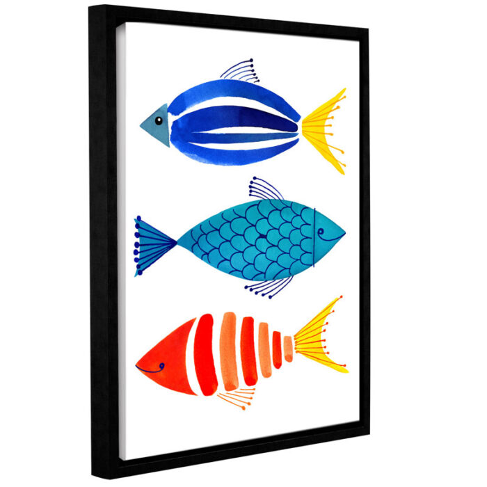 Margaret Berg Summer Fish Trio Print on Canvas - Chic Decora