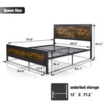 Marla Rivet Metal Frame Platform Bed - Chic Decora