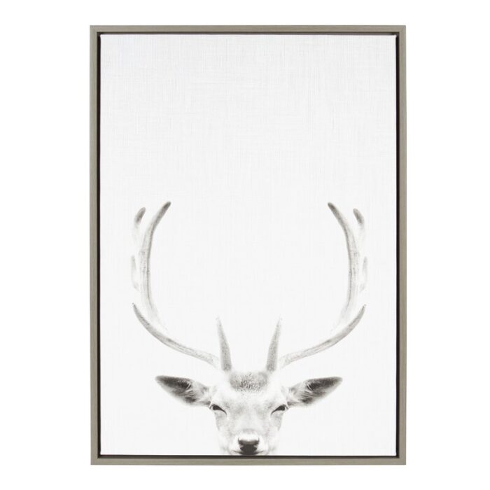 Maron ” Female Deer Black And White Animal ” by Simon Te Tai - Chic Decora