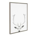 Maron ” Female Deer Black And White Animal ” by Simon Te Tai - Chic Decora