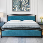 Marsi Upholstered Metal Bed - Chic Decora