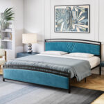 Marsi Upholstered Metal Bed - Chic Decora