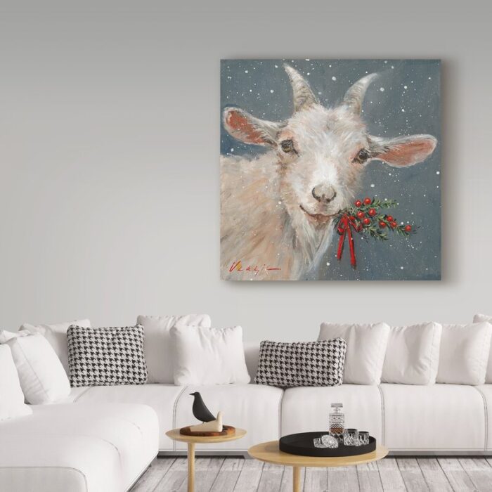 Mary Miller Veazie ” Goat With Holly ” by Mary Miller Veazie - Chic Decora