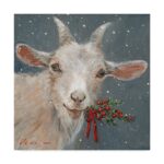 Mary Miller Veazie ” Goat With Holly ” by Mary Miller Veazie - Chic Decora