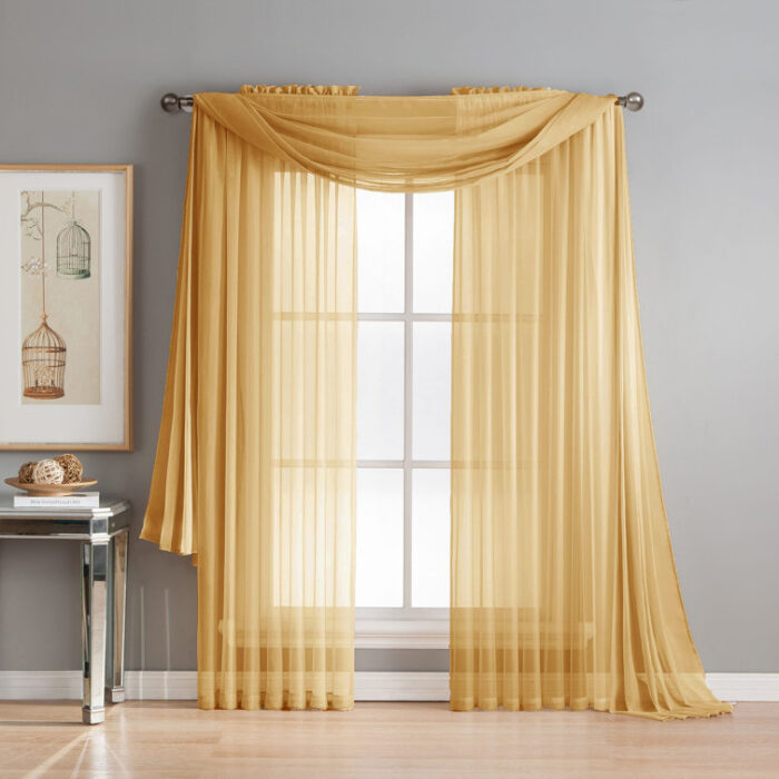 Mcgoldrick Polyester Sheer Curtain Pair (Set of 2) - Chic Decora