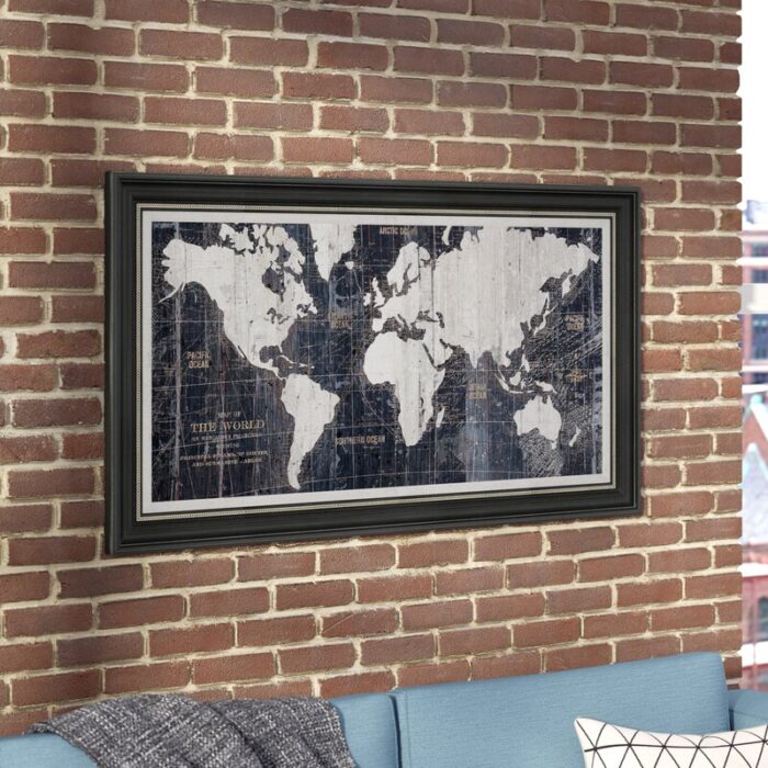 Mehdi ” Old World Map Blue “ - Chic Decora