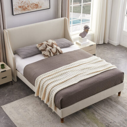 Melaya Upholstered Wingback Bed - Chic Decora