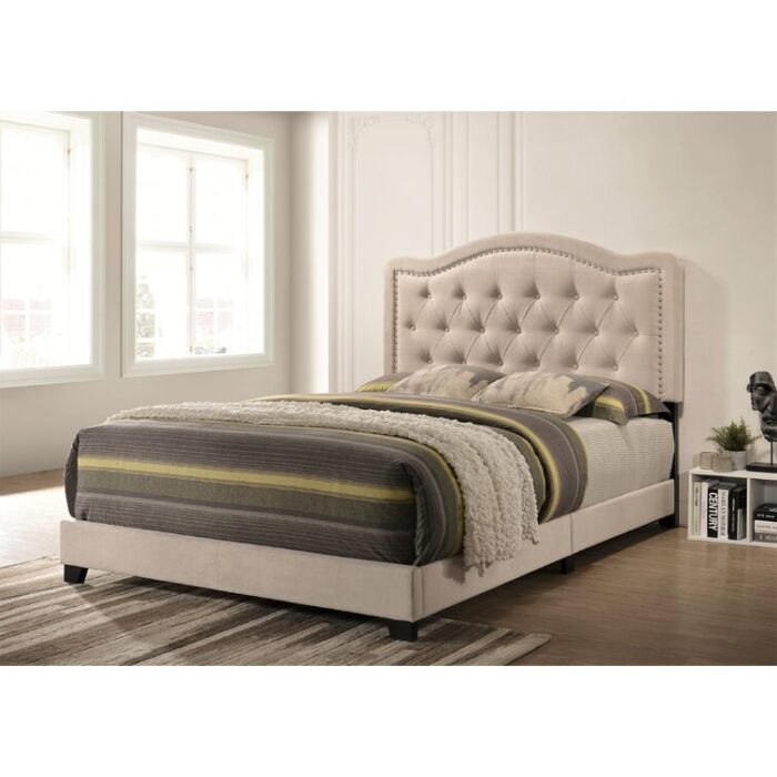 Mellville Upholstered Standard Bed - Chic Decora