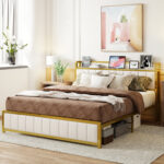 Merily Vegan Leather Panel Storage Bed - Chic Decora