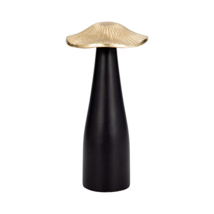 Metal, Mushroom Decor Black and Gold, Cylinder, Two-Tone - Chic Decora