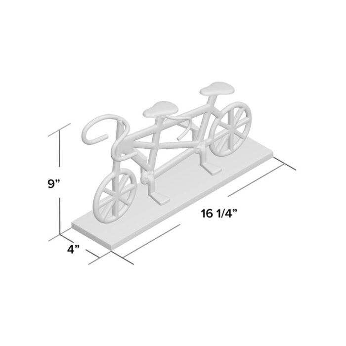 Metal Bicycle For Two , Rectangle, Gold – 16.25″ x 4.0″ x 9.0″ - Chic Decora