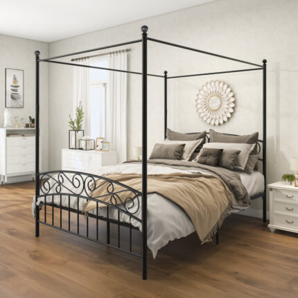 Metal Canopy Bed - Chic Decora