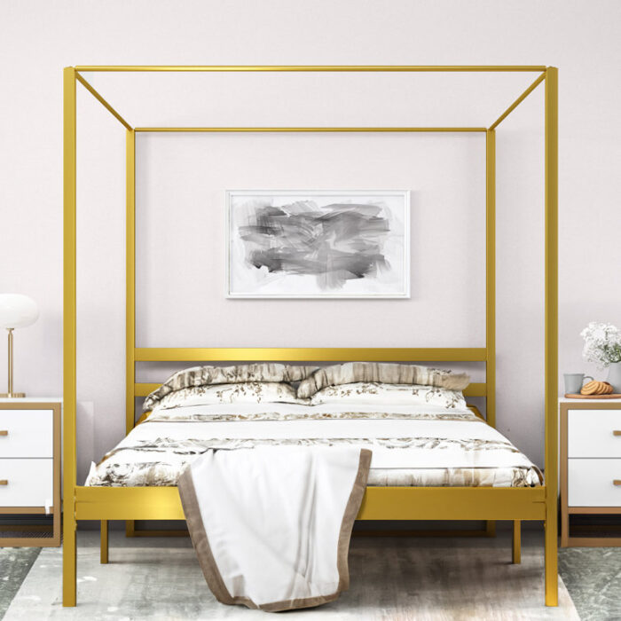 Metal Canopy Storage Bed - Chic Decora