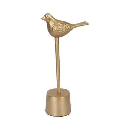 Metal Gold Novelty Bird On Base - Chic Decora