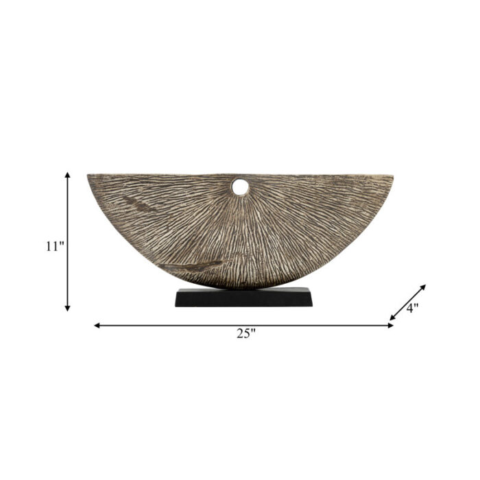 Metal Half Circle Sculpture - Chic Decora