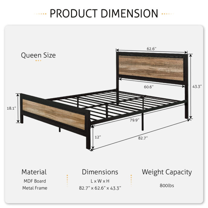 Metal Platform Bed - Chic Decora