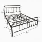 Metal Platform Bed Frame with Headboard, Strong Slat Support - Chic Decora