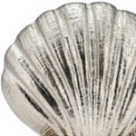 Metal Seashell Decor 7″ Decorative Silver Shell on Base - Chic Decora