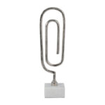 Metal Solid Color 18″H Paper Clip Sculpture Oval - Chic Decora