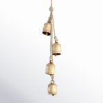 Metal Tibetan Inspired Decorative Cow Bells with 4 Bells on Jute Hanging Rope - Chic Decora