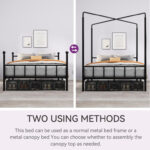 Metal X-shappe Canopy Bed with Two Using Methods - Chic Decora