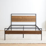 Metal and Wood Platform Bed - Chic Decora