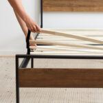 Metal and Wood Platform Bed - Chic Decora