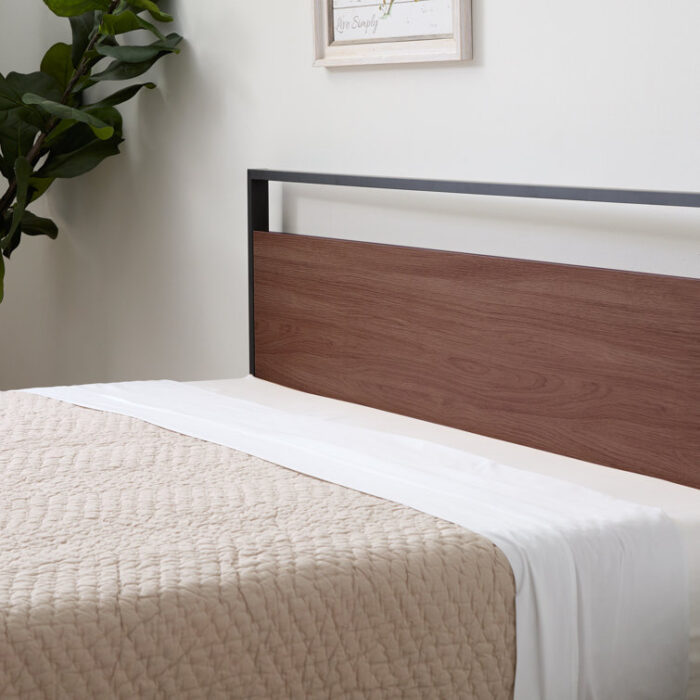 Metal and Wood Platform Bed - Chic Decora