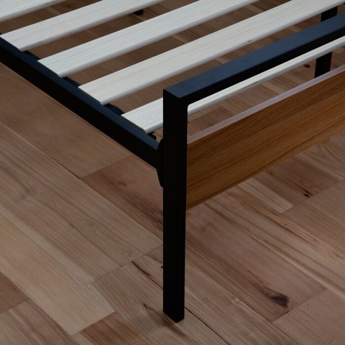 Metal and Wood Platform Bed - Chic Decora