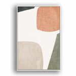 Mid Century Shape Muted Mid Century Modern Abstract Color Blocks Neutral Decor Pictures Frame Canvas Print Wall Art - Chic Decora