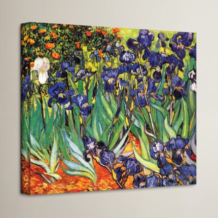 Miko ‘Irises’ by Vincent van Gogh, Iconic Van Gogh Purple & Blue Flower Oil Paining Fine Art Print, Botanical Wall Art - Chic Decora