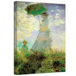 Miko ‘Lady with Umbrella in Field’ by Claude Monet Painting Print on Canvas - Chic Decora