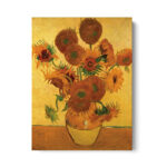 Miko ‘Vase with 15 Sunflowers’ by Vincent van Gogh, Yellow Floral Fine Art Gallery Canvas Print - Chic Decora