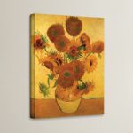 Miko ‘Vase with 15 Sunflowers’ by Vincent van Gogh, Yellow Floral Fine Art Gallery Canvas Print - Chic Decora