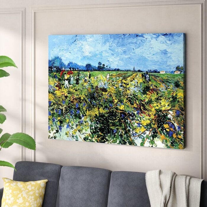 Miko Green Vineyard by Vincent Van Gogh Painting on Canvas - Chic Decora