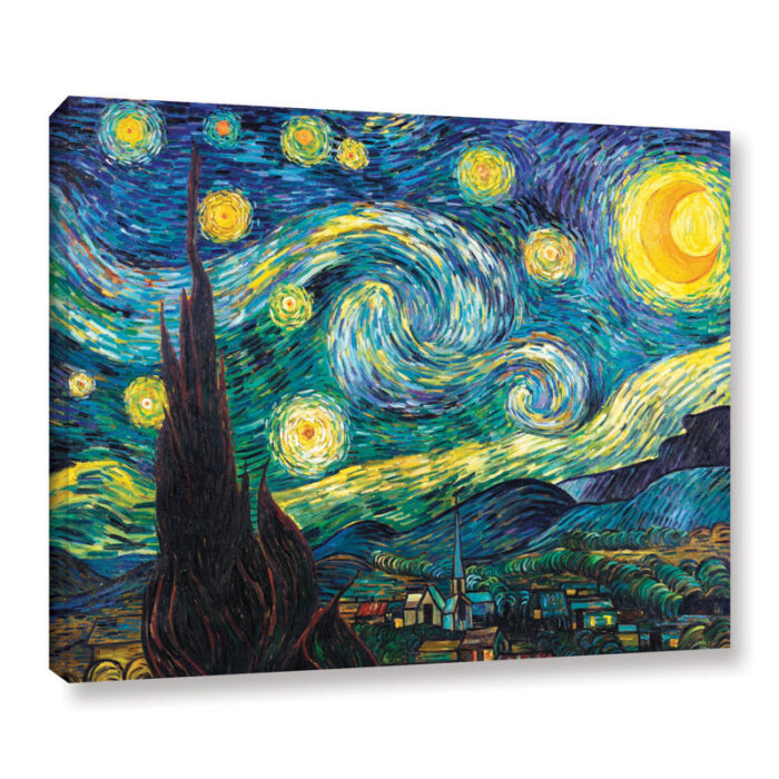 Miko Starry Night by Vincent Van Gogh Graphic Art on Canvas - Chic Decora