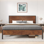 Millbrook Solid Wood board with Metal Frame Bed - Chic Decora