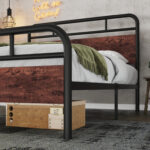 Milligan Solid Wood Bed Frame with Black Slats - Chic Decora