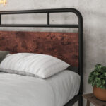 Milligan Solid Wood Bed Frame with Black Slats - Chic Decora