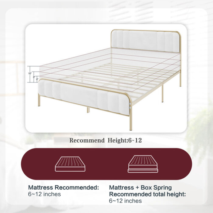 Ming Upholstered Platform Bed - Chic Decora