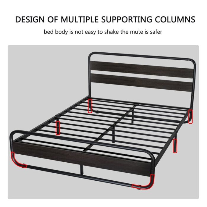 Minos Metal Bed Frame with Headboard and Footboard - Chic Decora