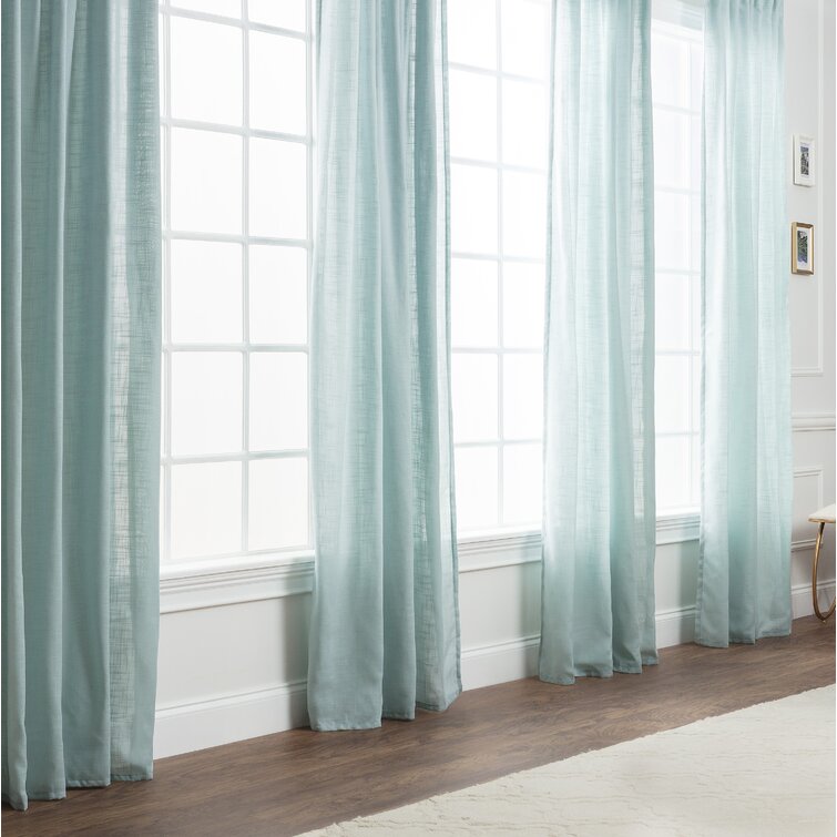 Samel Polyester Semi Sheer Curtain Pair (Set of 2) - Chic Decora